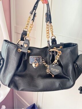 LIKE NEW Juicy Couture Black Shoulder Bag with Gold Hardware